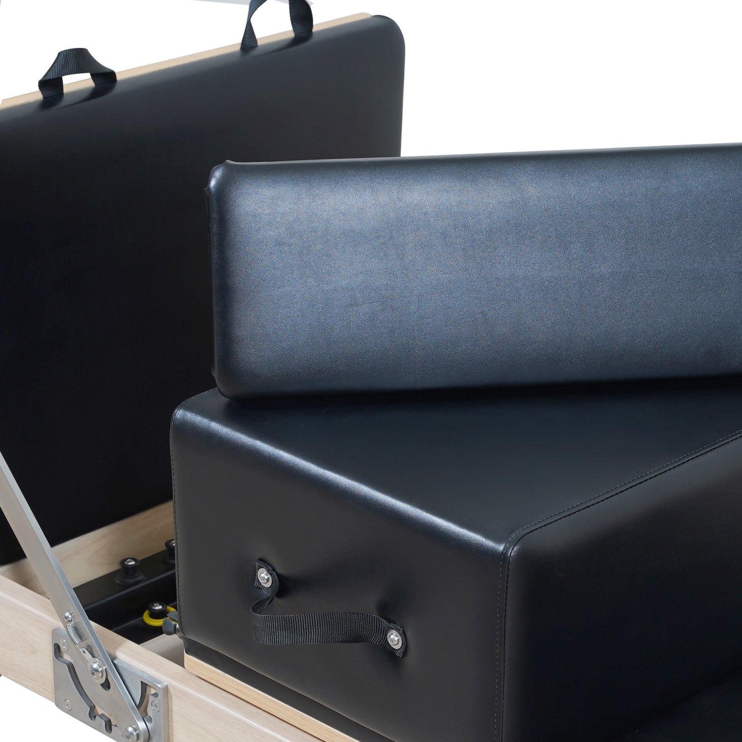 1GKU Wood-Leg Foldable Pilates Reformer Black