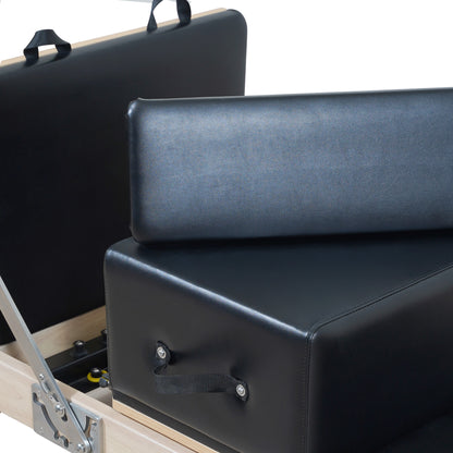 1GKU Wood-Leg Foldable Pilates Reformer Black