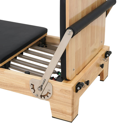 1GKU Oak Folding Classic Pilates Reformer Black
