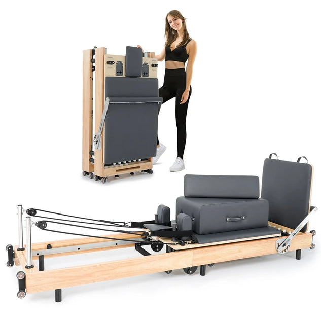 Oak Wood Foldable Pilates Reformer
