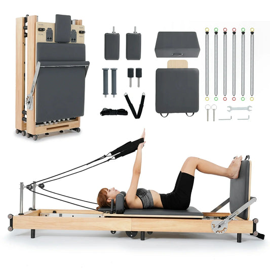 Oak Wood Foldable Pilates Reformer image 2