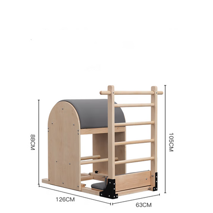 1GKU Maple Pilates Ladder Barrel Grey