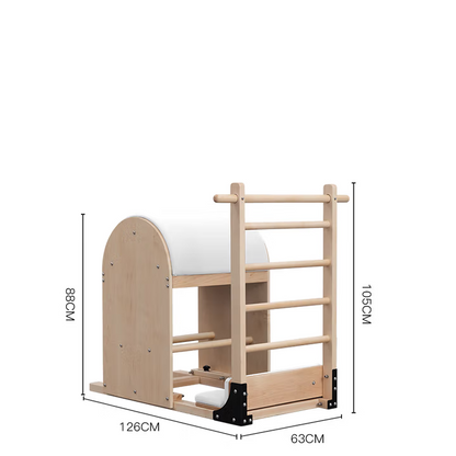 1GKU Maple Pilates Ladder Barrel White